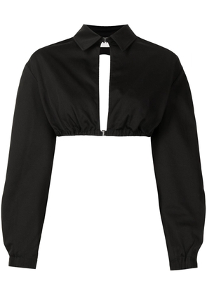 Dion Lee cut-out cropped shirt - Black
