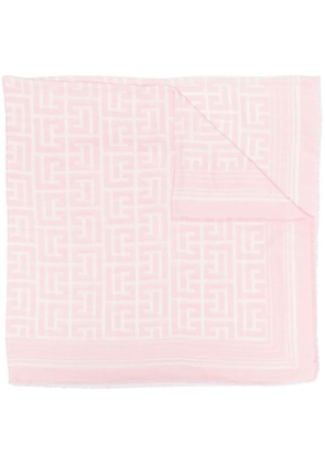 Balmain monogram-print scarf - Pink