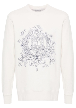 Golden Goose floral-embroidered cotton sweatshirt - White
