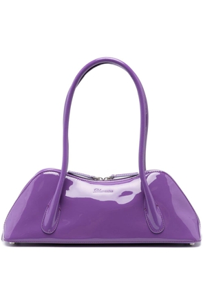 Blumarine patent-finish debossed-logo shoulder bag - Purple