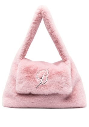 Blumarine logo-lettering slouch-body tote bag - Pink