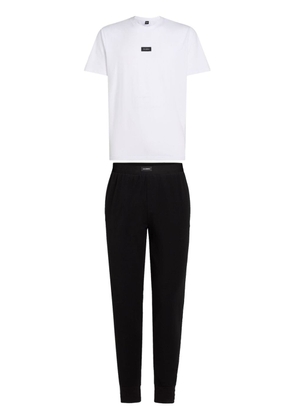 Karl Lagerfeld Kameo logo patch joggers and T-shirt pyjama set - Black
