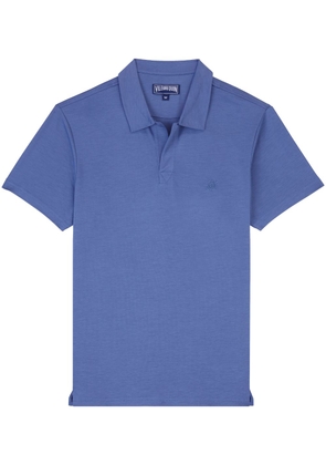 Vilebrequin turtle-embroidered tencel polo shirt - Blue