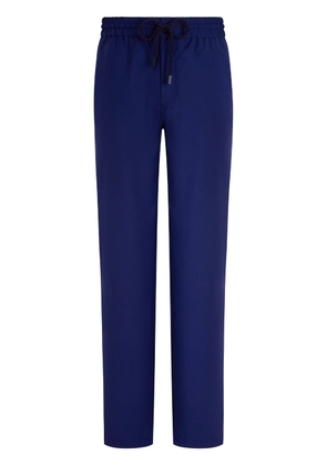 Vilebrequin drawstring straight-leg wool trousers - Blue