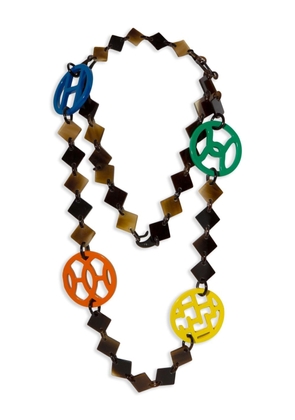 Hermès Pre-Owned Lacquer Lena Necklace pendant necklace - Brown