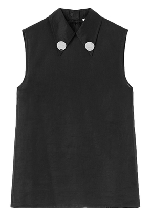 Jil Sander jewel-clip cotton sleeveless shirt - Black