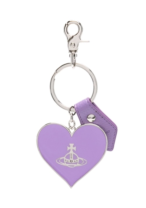 Vivienne Westwood logo-engraved heart-shaped keyring - Purple