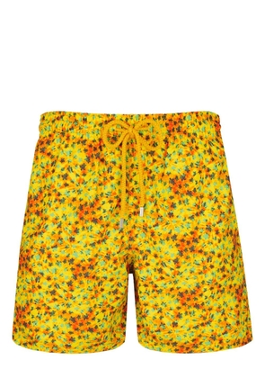 Vilebrequin Ronde des Tortues-print drawstring swim shorts - Yellow