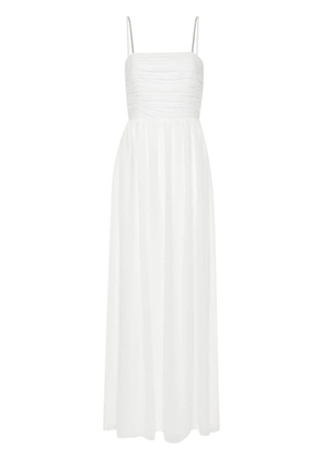 Peserico plissé draped maxi dress - White