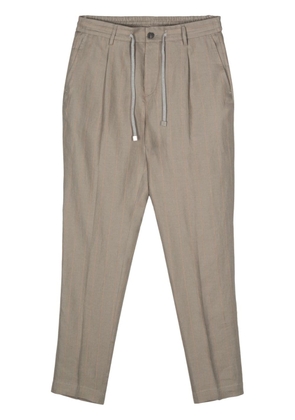 Peserico striped linen trousers - Green