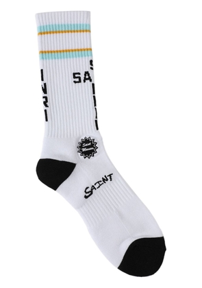 SAINT MXXXXXX stripe-detailing cotton socks - White