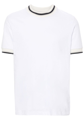 Peserico ribbed-border cotton T-shirt - White