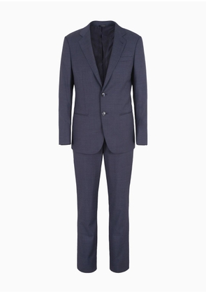 OFFICIAL STORE Soho Line Single-breasted Suit In Pinpoint-effect Virgin-wool Serge