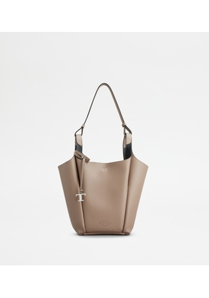 Tod's - Bucket Bag in Leather Small, BLACK,BEIGE,  - Bags