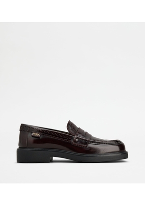 Tod's - Loafers in Leather, BURGUNDY, 35 - Shoes