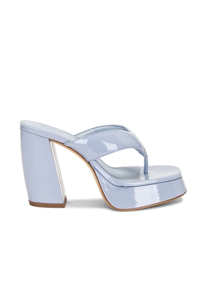 GIA BORGHINI Patent Thong Sandal in Ice Blue - Baby Blue. Size 40.5 (also in ).