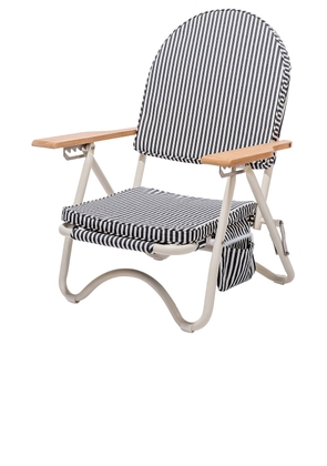 business & pleasure co. Pam Chair in Laurens Navy Stripe - Navy. Size all.