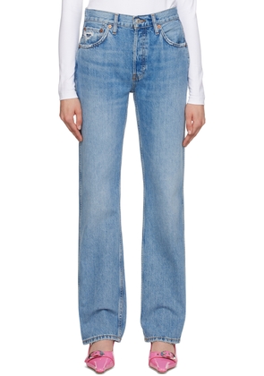 Re/Done Blue High Rise Loose Jeans