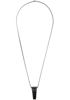 Rick Owens Black Crystal Trunk Charm Necklace