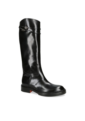 Santoni Leather Knee-High Boots
