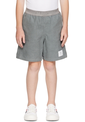 Thom Browne Kids Gray Three-Pocket Shorts