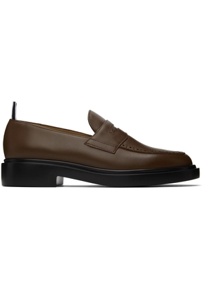 Thom Browne Brown Penny Loafers