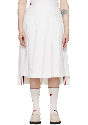 Thom Browne White Pleated Midi Skirt