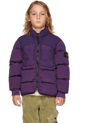 Stone Island Junior Kids Purple Nylon Metal Jacket