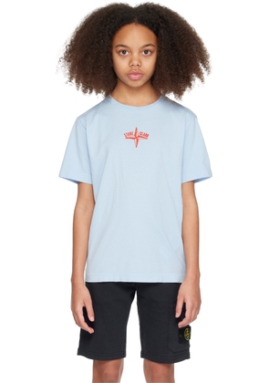 Stone Island Junior Kids Blue Embroidered T-Shirt