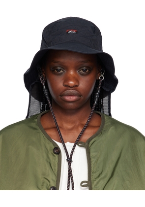 NANGA Black Tusser Sunshade Beach Hat