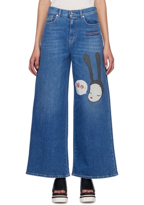 Stella McCartney Blue Little Black Bunny Jeans