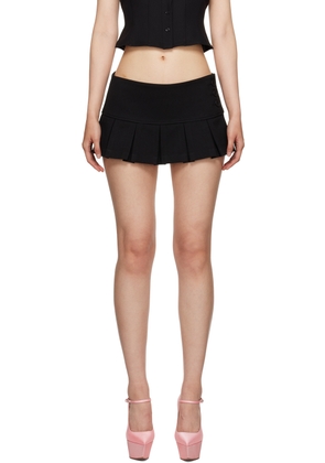 GUIZIO Black Pleated Miniskirt