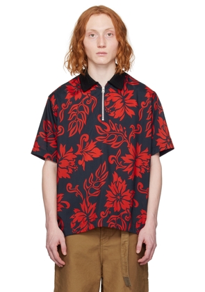sacai Red & Navy Floral Shirt