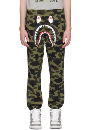 BAPE Green 1st Camo Shark Sweatpants