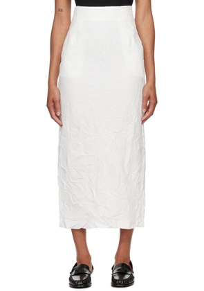 AURALEE White Wrinkled Maxi Skirt