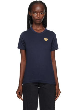 COMME des GARÇONS PLAY Navy Gold Heart Patch T-Shirt