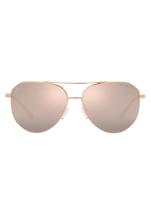 Michael Kors Cheyenne Rose Gold Mirrored Polarized Pilot Ladies Sunglasses MK1109 1155M5 60