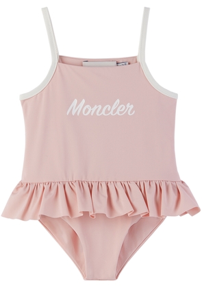 Moncler Enfant Baby Pink Ruffled Swimsuit