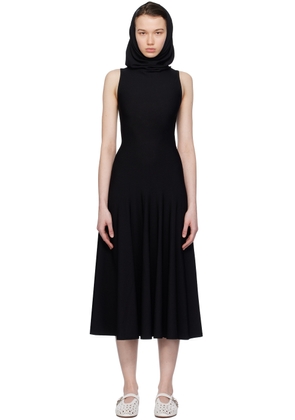 ALAÏA Black Hooded Maxi Dress