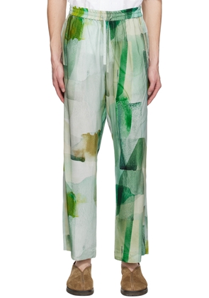 LE17SEPTEMBRE Green Printed Trousers