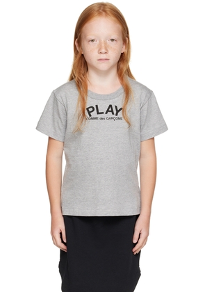 COMME des GARÇONS PLAY Kids Gray 'Play' T-Shirt