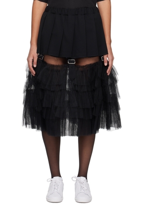 Black Comme des Garçons Black Ruffle Midi Skirt