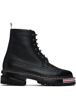 Thom Browne Black Lace-Up Longwing Boots