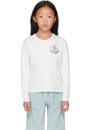 Moncler Enfant Kids White Logo Long Sleeve T-Shirt