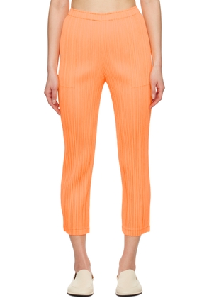 PLEATS PLEASE ISSEY MIYAKE Orange Thicker Bottoms 1 Trousers
