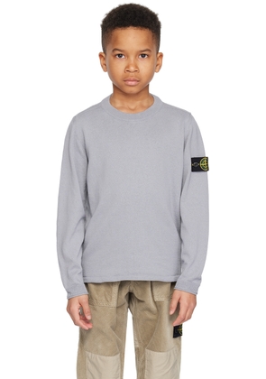 Stone Island Junior Kids Gray Rolled Edge Sweater