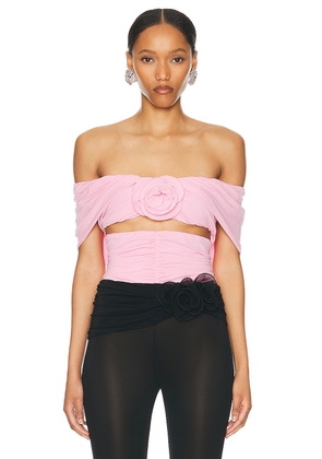 Magda Butrym Off Shoulder Top in Pink - Pink. Size 34 (also in 36, 40).