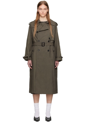UMBER POSTPAST Taupe Mud-Dyed Trench Coat