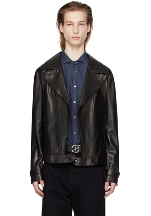 Emporio Armani Black Plongé Leather Jacket
