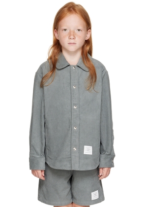 Thom Browne Kids Gray Peter Pan Collar Shirt